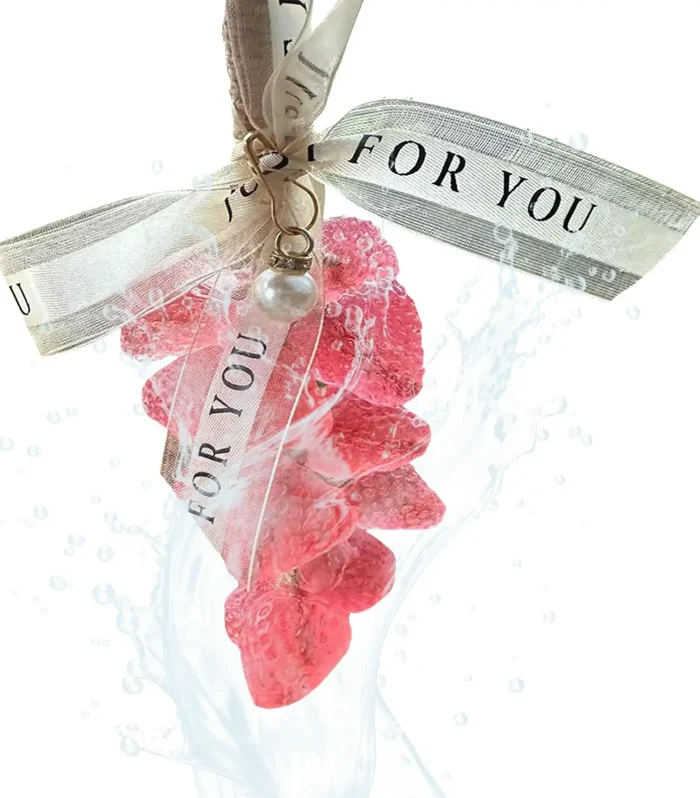 Facial Bar Soap Strawberry Shaped Cleansing Soap on a Rope Aesthetic Decorative Lightening Cleanser Moisturizing for Skin Care