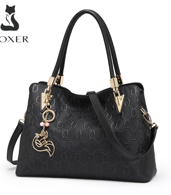 FOXER Women's Handbag Occident Style Crossbody Shoulder Bag Female Split Leather Fashion Tote Lady Commute Office Top Handle Bag