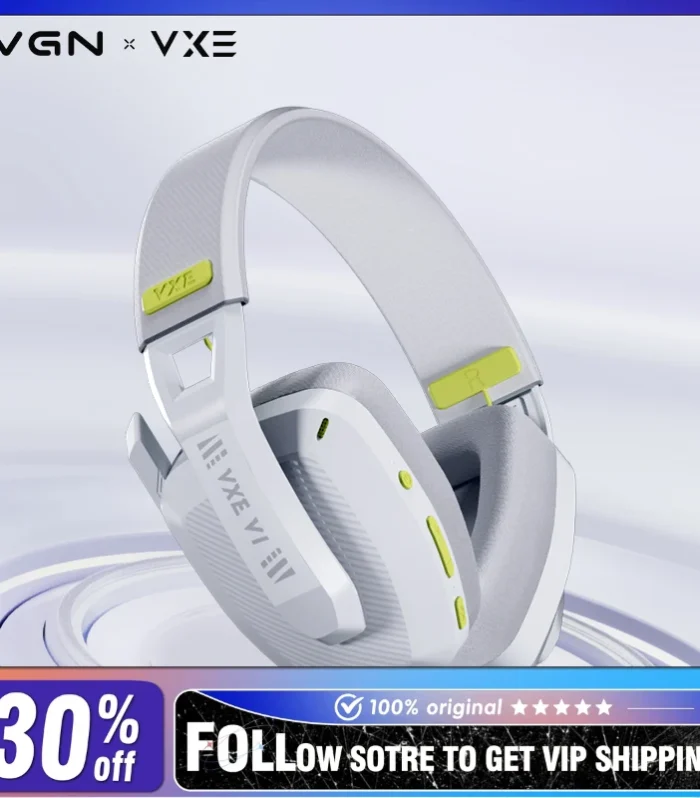 VGN VXE New Siren V1 Dual Mode 2.4G Wireless Bluetooth 5.0 Headset FPS Gamer Low Latency Headset Lightweight PC Gaming Earphone