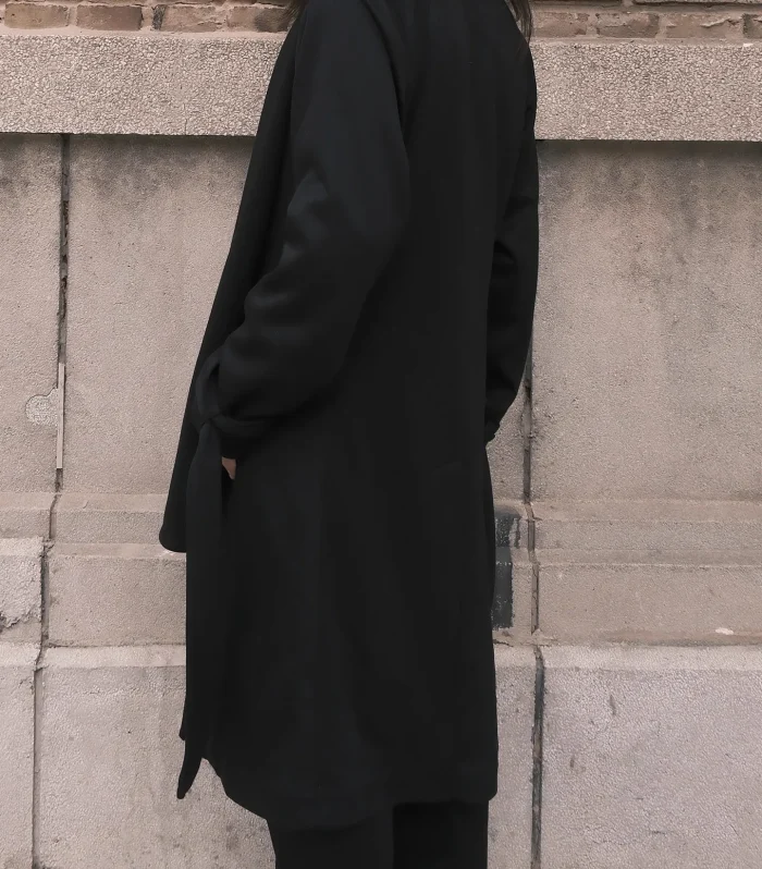 FANDISHI new original design black Wool blend Double layer scarf collar Suit