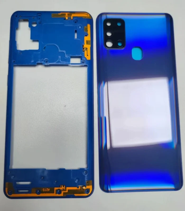 Full Housing For Samsung Galaxy A21S A217F ，Middle Frame +Rear Cover Housing Case With Camera Lens Replace
