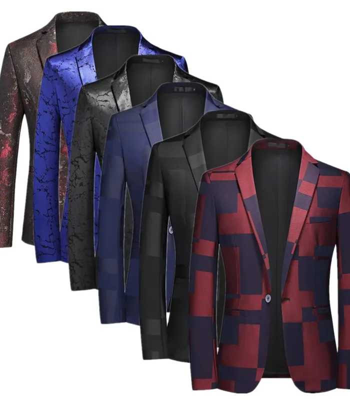 2024 New Men Business Social Suit Jacket Summer Male Single breasted Thin Dress Male Jacquard Blazers Coats