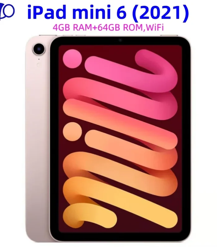 Original iPad mini6 2021 Unlocked Apple iPad WiFi 64GB A15 Bionic iOS 97% New Tablet