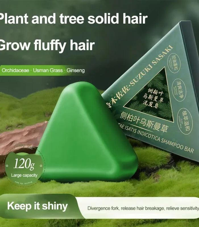 Platycladus orientalis shampoo soap Natural Nourishing control oil dandruff repair Triangle-Shaped Solid Shampoo hair care