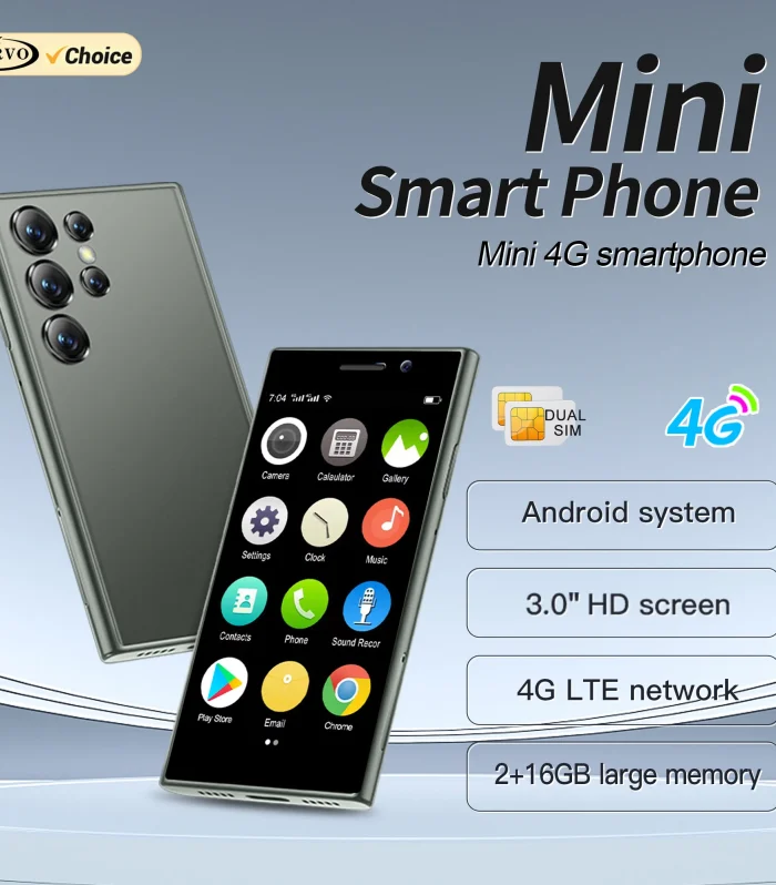 SERVO S24 MINI Android Smartphone 4G Network 2 SIM standby Play Store Face Unlock 3.0" Color Screen Mini Card Smart Mobile Phone