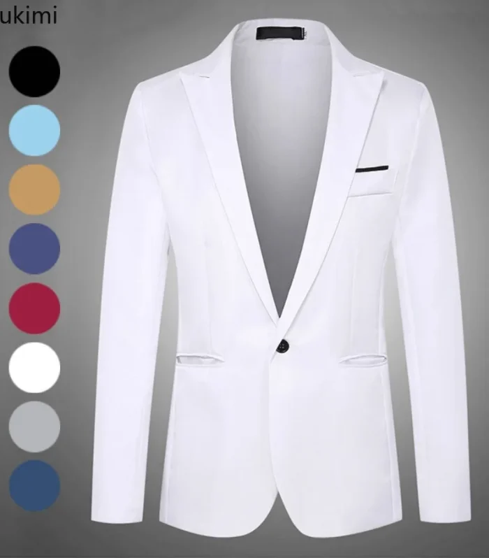 2025 New Men's Slim Blazers Fashion Single-button Business Casual Suit Jacket Solid Elegant Stylish Party Wedding Suit Tops Male
