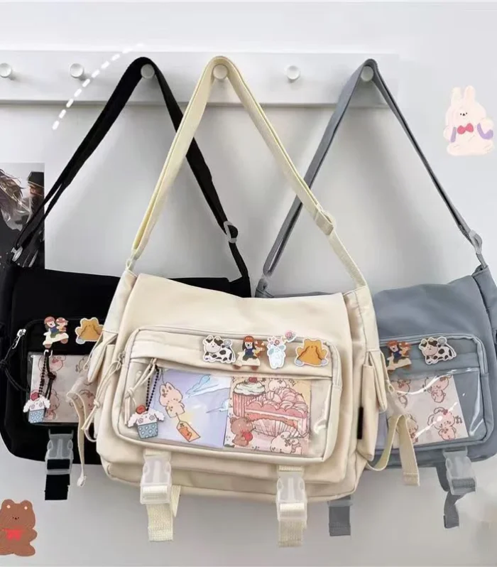 Japanese Style Kawaii Itabag for Dolls Large Handbags New Nylon School Bags for Teenage Girls Tote Shoulder Bag JK Crossbody Bag