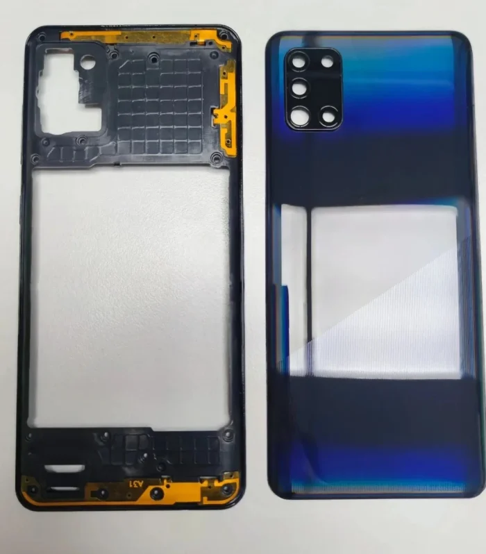 Full Housing for Samsung Galaxy A31 A315F A315G A315N A315，Middle Frame +Back Cover Rear case with Adhesive Replace