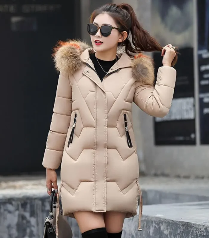 Fashion Coats Winter Jacket Women Parka New 2024 Hooded Long Female Coat Solid Color Windproof Outwear Parka