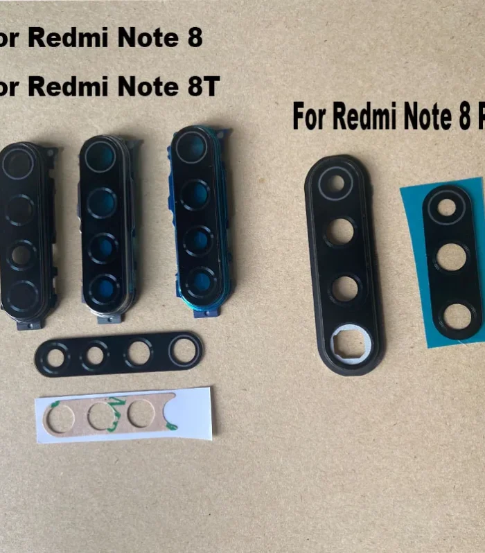 Back Camera Glass Lens For Xiaomi Redmi Note 8 8T Pro Rear Camera Glass Frame Cover With Adhesive Sticker Glue